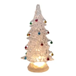 10.625" LED Glitter Tree With Jingle Bells