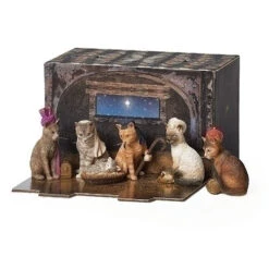 Purfect Pageant Cat Christmas Holy Family With Three Kings Nativity Scene Figurine Set Of 6