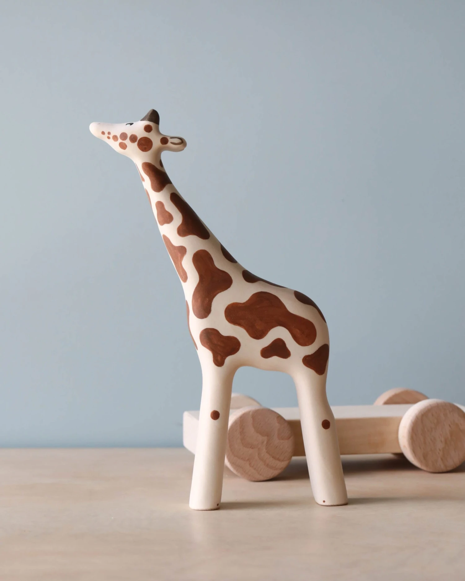 Handmade Wooden Giraffe Push Toy With Built-In Magnets 4 Handmade Wooden Giraffe Push Toy With Built-In Magnets - Image 2