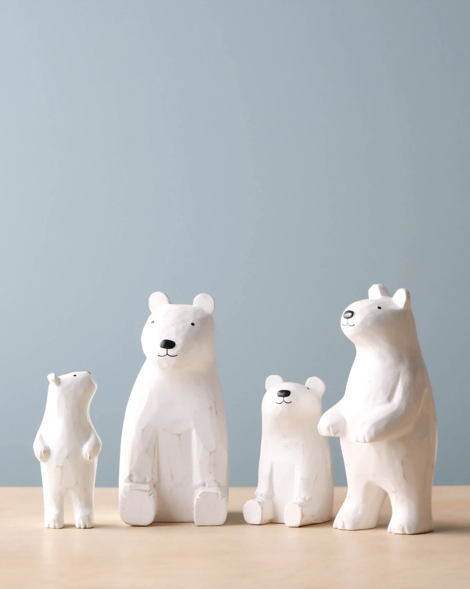 Wooden Polar Bear Family 3 Wooden Polar Bear Family