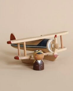 Handmade Wooden Airplane With Pilot -Toys Selection 2J2A9817 2