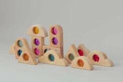 Bauspiel Fairytale Window Gem Block Set In A Tray (12 Pieces) -Toys Selection 35296775