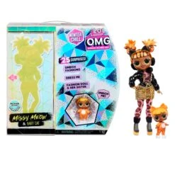 LOL Surprise OMG Winter Chill Missy Meow Fashion Doll & Baby Cat Doll With 25 Surprises