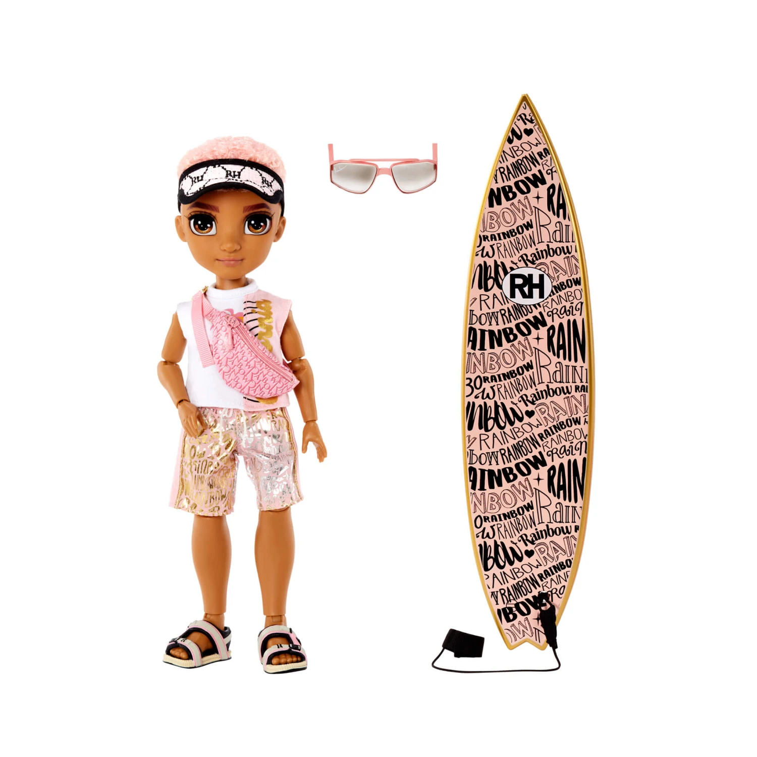 Rainbow High Pacific Coast Finn Rosado- Rose Gold Boy Doll With Pool Accessories Playset 4 Rainbow High Pacific Coast Finn Rosado- Rose Gold Boy Doll With Pool Accessories Playset - Image 2