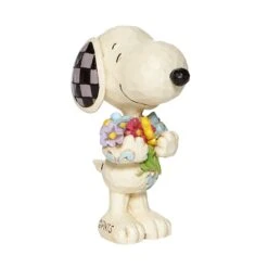 Jim Shore Peanuts Mini Snoopy With Flowers Figurine