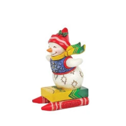 Jim Shore Crayola Mini Snowman On Sled Figurine