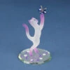 Frosted White And Pink Princess Cat With Crystal Butterfly Glass Figurine -Toys Selection L0104