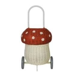 Olli Ella Rattan Mushroom Luggy - Red -Toys Selection Mushroom Luggy Red Rattan 1 2000x jpg