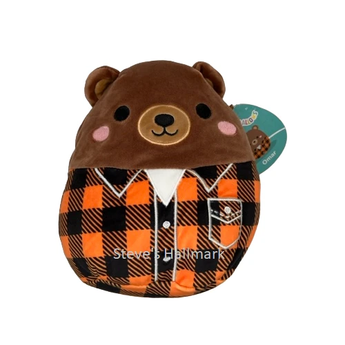Squishmallow Fall Harvest Omar The Brown Bear With Plaid Jacket 7.5" Stuffed Plush By Kelly Toy 3 Squishmallow Fall Harvest Omar The Brown Bear With Plaid Jacket 7.5" Stuffed Plush By Kelly Toy