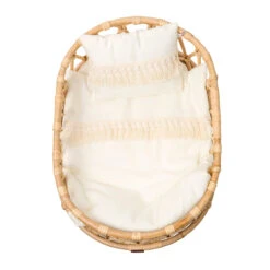 Poppie Rattan Doll Crib + Duvet Set -Toys Selection POPPIETOYSWhiteCribBedding