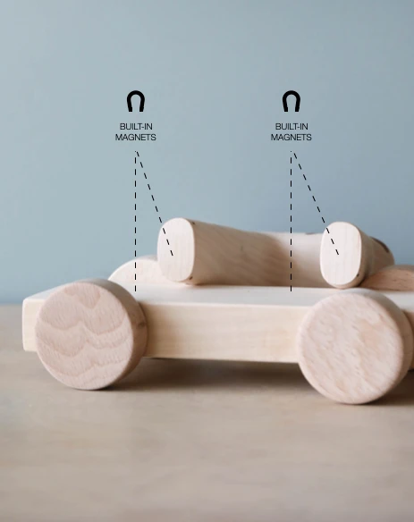 Handmade Wooden Giraffe Push Toy With Built-In Magnets 5 Handmade Wooden Giraffe Push Toy With Built-In Magnets - Image 3