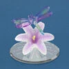 Lavender Tiger Lily With Dragonfly Glass Figurine