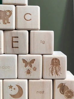 Alphabet Wooden Blocks -Toys Selection saboconcept 9a68115e6958a8980db5f8bfd5c3ab6c