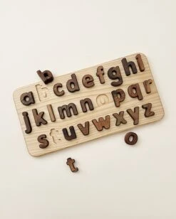 Lowercase Walnut Alphabet Puzzle -Toys Selection tUurZMTo